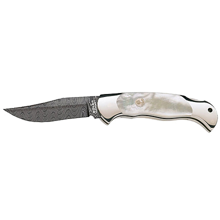 Boker USA Scout Knife, 3.125in Damascus Blade, Pearl Handle 112105DAM