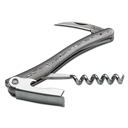 Boker USA Somelier Damascus Bottle Opener and Folding Knife,1.614in Blade 01BO011DAM