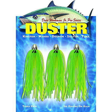 Boone Bait Duster Saltwater Troll Lure, 1/8oz, 2 1/2in, Lt Green Chartreuse, 3/Pack, 154