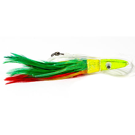 Boone Bait Tuna Treat Rigged Trolling Feather, 6in 6/0 Hook, 1-1/2oz, Mexican Flag, 51485