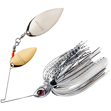 Booyah Counter Strike Double Willow Spinnerbait, 3/8oz, Chrome/Bya Shad, BYCSW38662