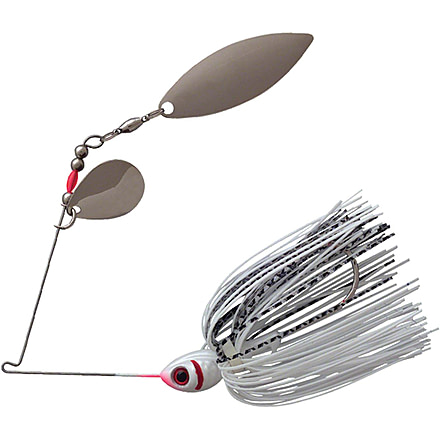Booyah Counter Strike Tandem Spinnerbait, 3/8oz, Pearl White/Silver White, BYCST38658