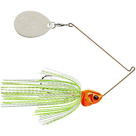 Booyah J.C. Covert Spinnerbait, 1/2oz, Nic Col Wt Cht Slvsc/Org Hd, BYCVS12NC729O