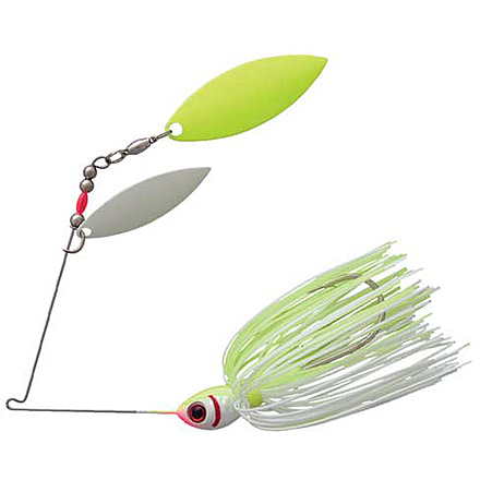 Booyah Glow Blade Willow Spinnerbait, 1/2oz, Chart Prl Wht/Wht Cha, BYGBW12616