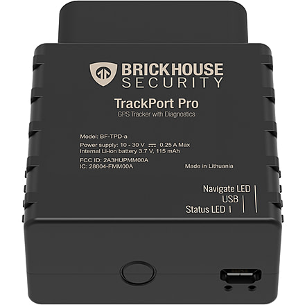 Brickhouse Security TrackPort Pro Diagnostic Vehicle Tracker, Black, G-TrackPortPro