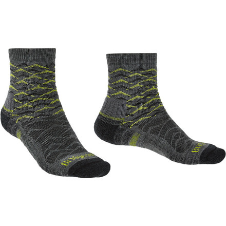 Bridgedale Hike Lightweight Merino Endurance Socks - Mens, Grey/Lime, Extra Large, 710096-118-XL