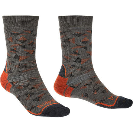 Bridgedale Hike Midweight Merino Endurance Boot Pattern Socks - Mens, Brown/Orange, Medium, 710092-117-M