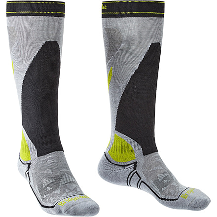 Bridgedale Ski Midweight Socks - Mens, Light Grey/Graphite, Medium, 710556-133-M