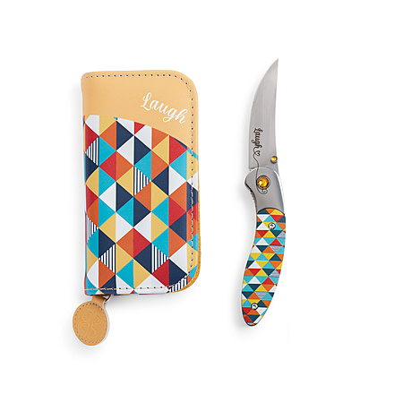 Brighten Blades Laugh Folding Knife w/ Case, 2.56in, 8Cr13MoV Stainless Steel, Clip Point, Multi, BB-101