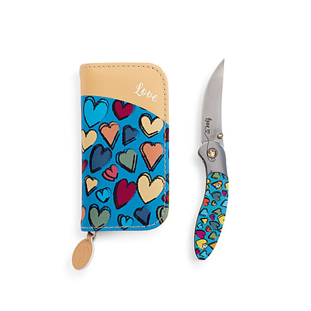 Brighten Blades Love Folding Knife w/ Case, 2.56in, 8Cr13MoV Stainless Steel, Clip Point, Multi, BB-108