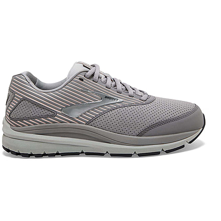 Brooks Addiction Walker Suede Running Shoes - Womens, Wide, Alloy/Oyster/Peach, 5.0, 1203081D007.050