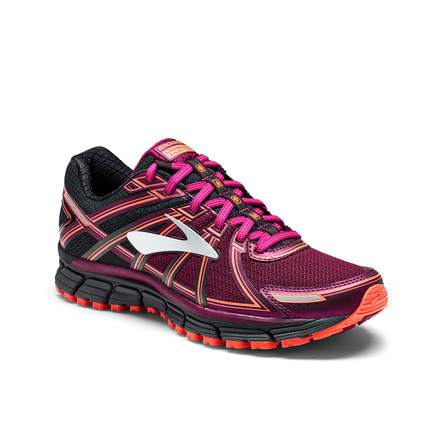 Brooks Adrenaline ASR 14 Women's Road Running Shoe, Black/Ebony/Pickled Beet, 120243 046