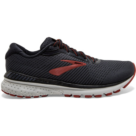 Brooks Adrenaline GTS 20 - Mens, Black/Ebony/Ketchup, Medium, 9.0, 1103071D029.090