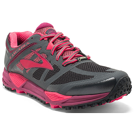 Brooks Cascadia 11 GTX Trail Running Shoe - Women's-Blk/Teaberry/Purp-Medium-6.5