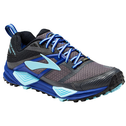 Brooks Cascadia 12 GTX Trail Running Shoe - Women's-Black/Ebony/Clematis Blue-Medium-8.5