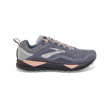 Brooks Cascadia 14 - Womens, Grey/Pale Peach/Pearl, Medium, 10.0, 1203041B009.100