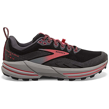 Brooks Cascadia 16 GTX Running Shoes - Womens, Medium, Black/Blackened Pearl/Coral, 7.5, 1203641B071.075