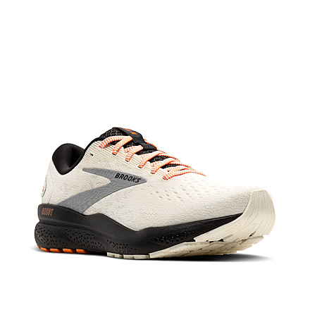 Brooks Ghost 16 Road Running Shoes - Mens, Ecru/Orange/Black, 11, 1104181D157.110