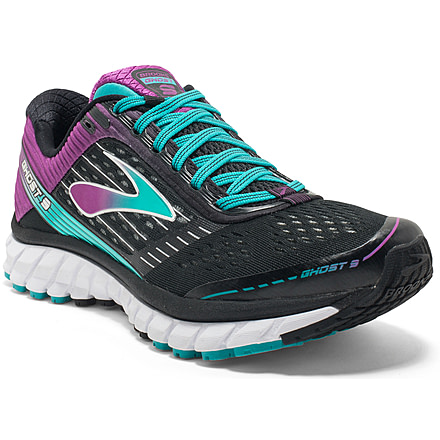Brooks Ghost 9 Road Running Shoe - Women's-Black/Grape/Ceramic-Medium-7