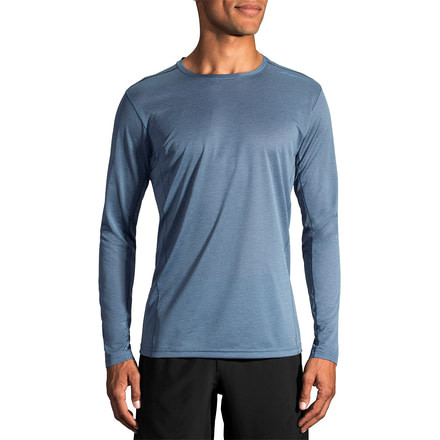 Brooks Ghost Long Sleeve Running Top - Mens, Heather Tide, L, 211132432.035