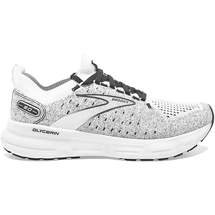 Brooks Glycerin StealthFit 20 Running Shoes - Mens, White/Grey/Black, 12.0, 1103841D135.120