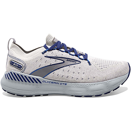 Brooks Glycerin StealthFit GTS 20 Running Shoes - Mens, Oyster/Alloy/Blue Depths, 9.5, 1103851D081.095