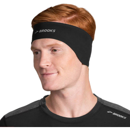 Brooks Greenlight Running Headband, Black, One Size Fits Most, 280375001.010