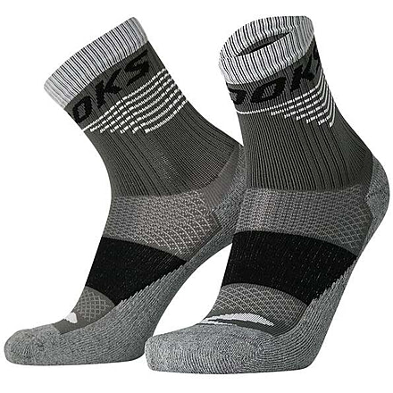 Brooks High Point Crew Sock, Asphalt/Black, M, 280491012.030