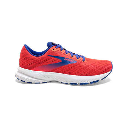 Brooks Launch 7 Road Running Shoe - Womens, Coral/Claret/Blue, 6.5B, 1203221B621.065
