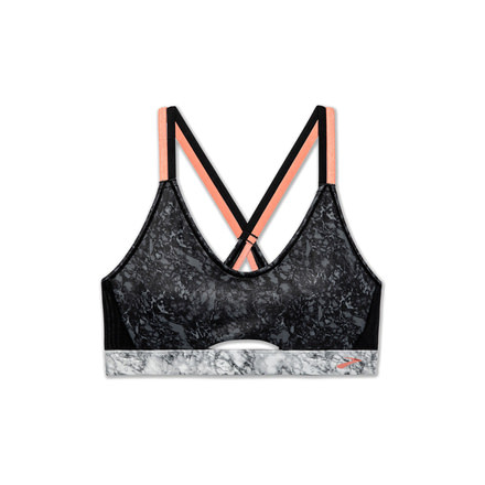 Brooks Moving Comfort FastForward Free Bra - Womens, Black Marble/Rose Gold, S, 300636089.025