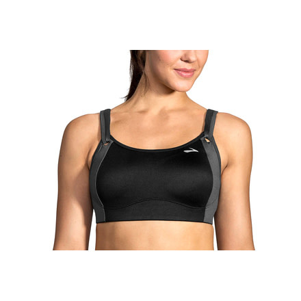 Brooks Moving Comfort Fiona Bra - Womens, Black/Asphalt, 32-D, 350064019.0321D
