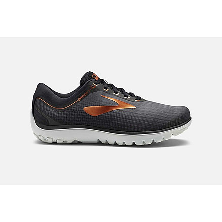 Brooks PureFlow 7 Mens Road Running Shoes, Grey/Black/Copper, 7 US, Medium, 1102751D045.070