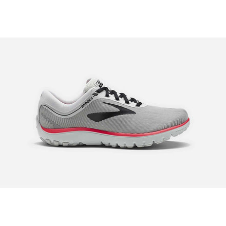 Brooks PureFlow 7 Womens Road Running Shoes, Grey/Black/Pink, 7.5 US, Medium, 1202621B078.075