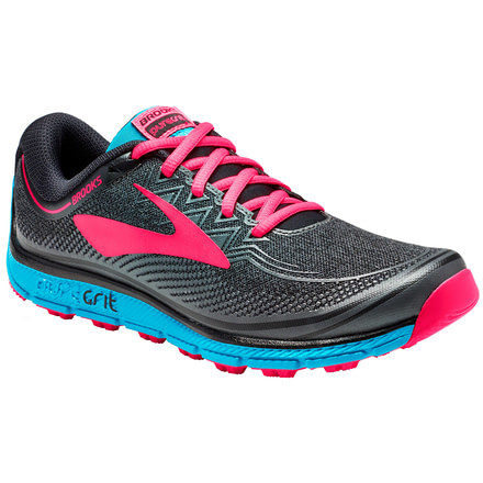 Brooks PureGrit 6 Trail Running Shoe - Women's-Black/Ebony/Diva Pink-Medium-7.5