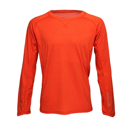 Wool Long Sleeve Shirt - Mens-Fiery Orange-Large