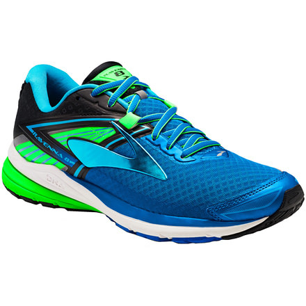Brooks Ravenna 8 Road Running Shoe - Men's-Electric Blue Lemonade/Black/Green-Medium-13