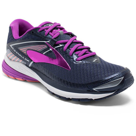 Brooks Ravenna 8 Road Running Shoe - Women's-Peacoat/Purple/Coral-Medium-6
