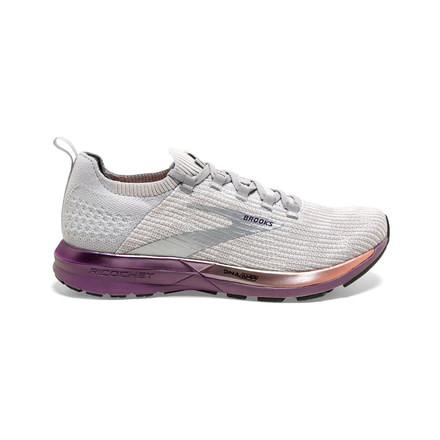 Brooks Ricochet 2 Road Running Shoe - Womens, Grey/Cantaloupe/Grape, 7.5B, 1203031B026.075