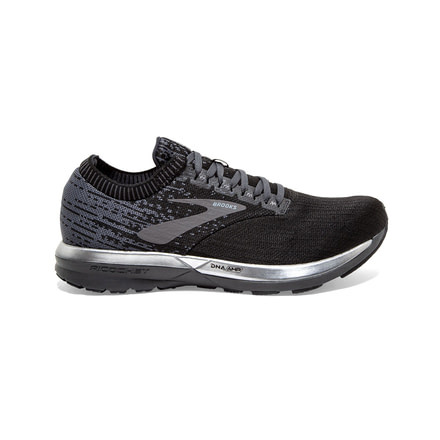 Brooks Ricochet - Mens, Black/Black/Ebony, Medium, 9.5, 1102931D057.095