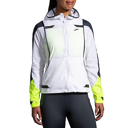 Brooks Run Visible Convertible Jacket - Womens, White/Asphalt/Nightlife, S, 221560134.025