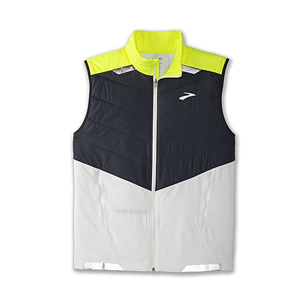 Brooks Run Visible Insulated Vest - Men's, White/Asphalt/Nightlife, XL, 211407134.040