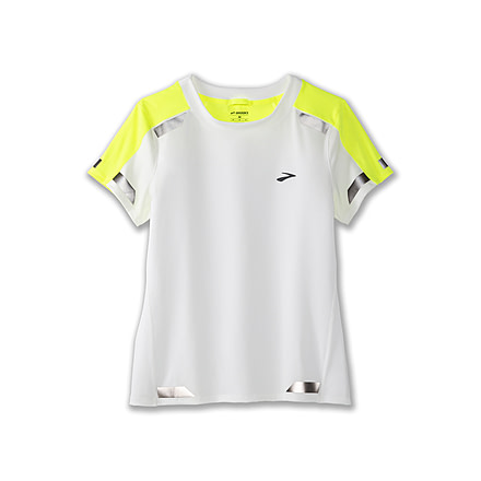 Brooks Run Visible Short Sleeve T-Shirt - Women's, Small, White/Nightlife, 221562135.025
