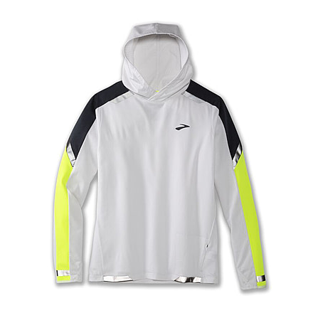 Brooks Run Visible Thermal Hoodie - Men's, White/Asphalt/Nightlife, L, 211411134.035