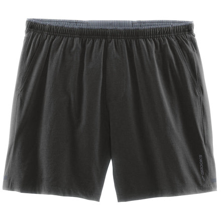 Brooks Rush 7 inch Short - Men's-Heather Black-X-Large