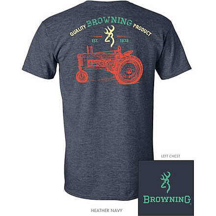 Browning Bg Men's T-shirt Buckmark Tractor X-large Navy