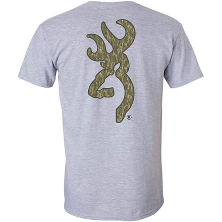 Browning Bg Men's T-shirt Mo Bottomland Buckmark Logo X-large Grey