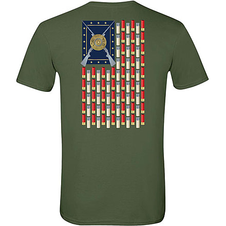 Browning Bg Men's T-shirt Shotgun Shell Flag X-large Military Green
