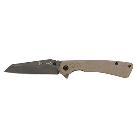 Browning Branded Rock Field 3in Assisted Opening Folding Knife, 7Cr17Mov, Wharncliffe, G10 Handle, N, 3220512