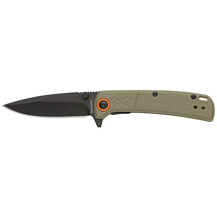 Browning Buckmark Slim Folding Knife 2.75in, D2 High Carbon Steel, Drop Point, Sage Polymer Handle, N, 3220543