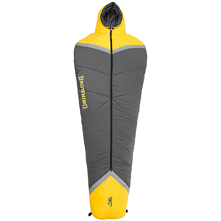 Browning Camping Refuge +15 Sleeping Bag, Charcoal/Gold, 4820036